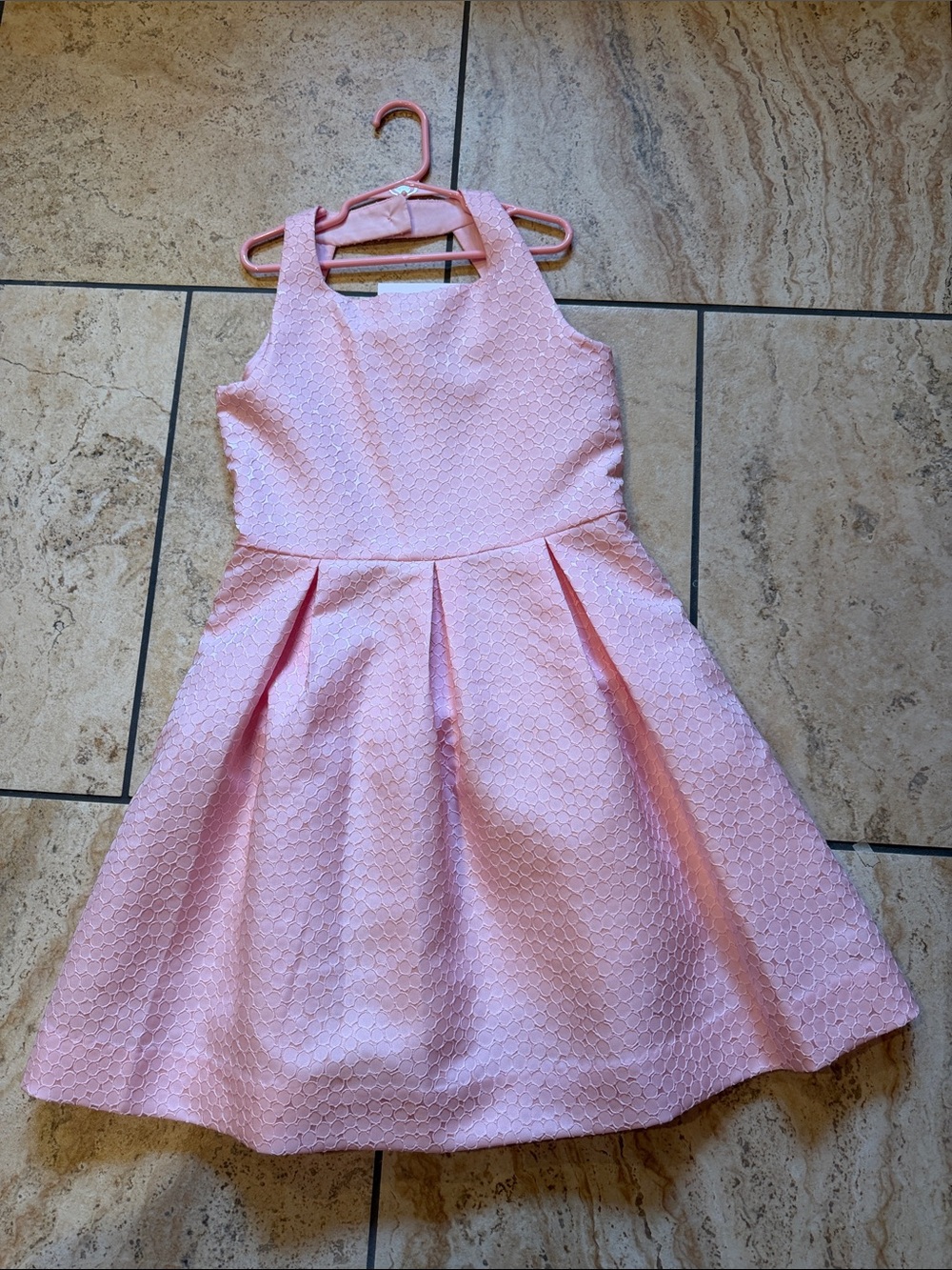 Florence Eiseman Pale Pink Textured Halter Dress
